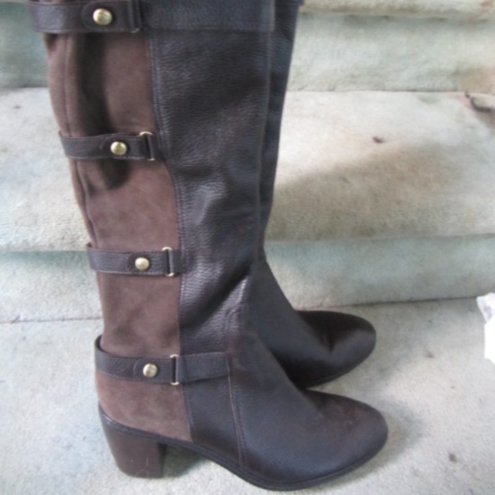 CIRCA by JOAN &  DAVID TALL BROWN LEATHER BOOTS